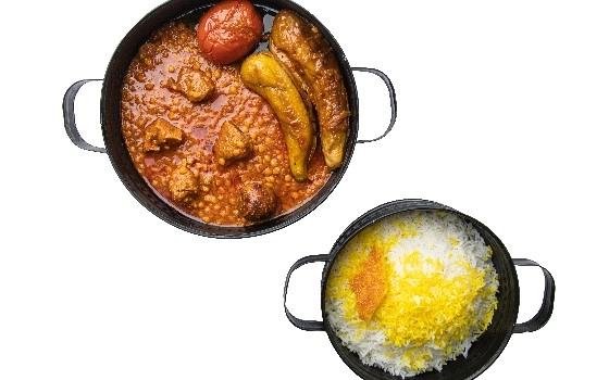 چلو خورش قیمه بادمجان