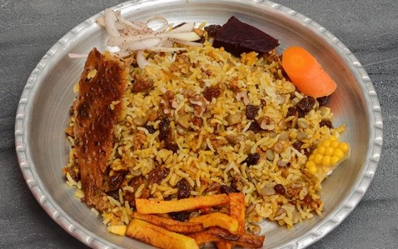 عدس پلو با گوشت