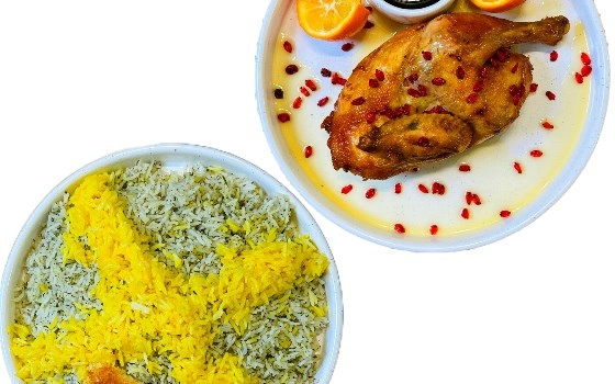 سبزی پلو با جوجه اناری