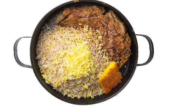 ترچین پلو گوشت گردن با روغن کرمانشاهی