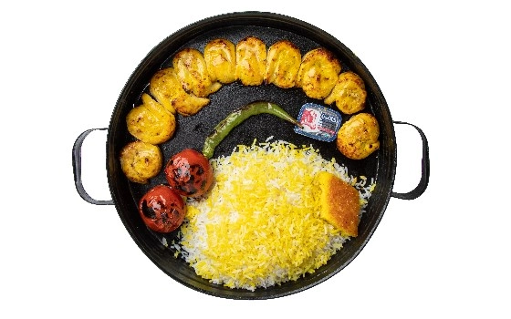 چلو جوجه کباب فیله حلزونی