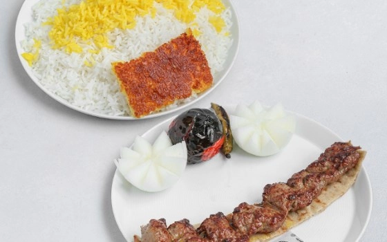 چلو کوبیده تک سیخ