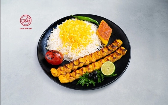 چلو کباب کوبیده مرغ 100گرمی