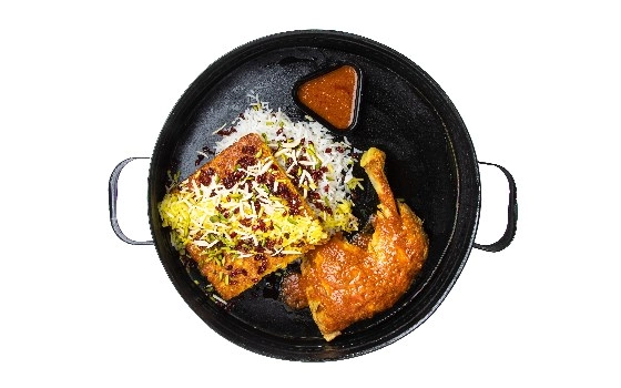 ته چین با مرغ ران