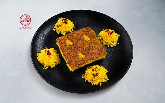 ته چین باقالی با مرغ
