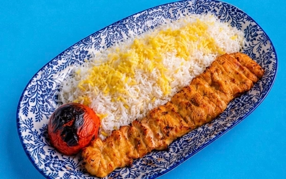 چلو جوجه کباب زعفرانی