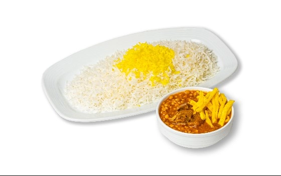 چلو قیمه سیب  زمینی